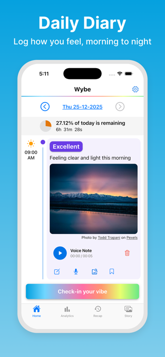 Wybe: Mood Tracker & Journal Screenshot 1 of 10