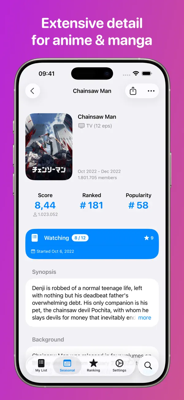 #6. ManGo - Anime & Manga Tracker (iOS) Przez: RocketScience IT