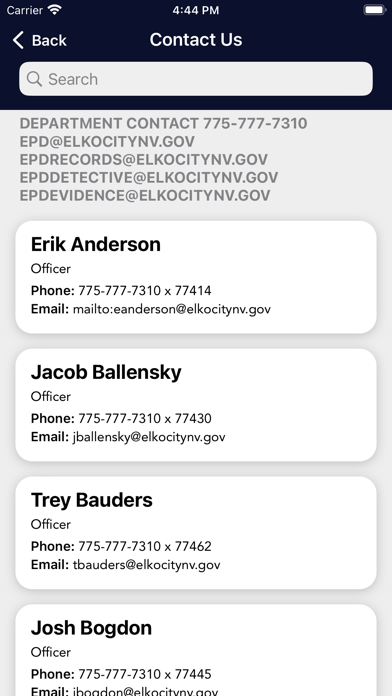 Elko Police Department Screenshot