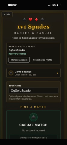 Spades 1V1 screenshot