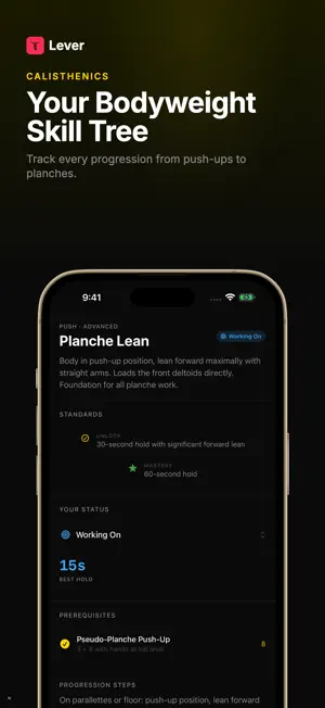 Calisthenics Tracker - Lever screenshot 1