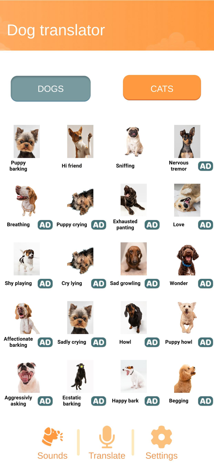 Cat  Dog Sounds Translator