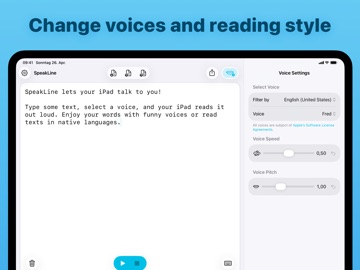 SpeakLine – Text to Speech iPad screenshot