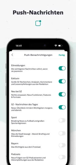 Screenshot von SZ Nachrichten auf dem iPhone 4