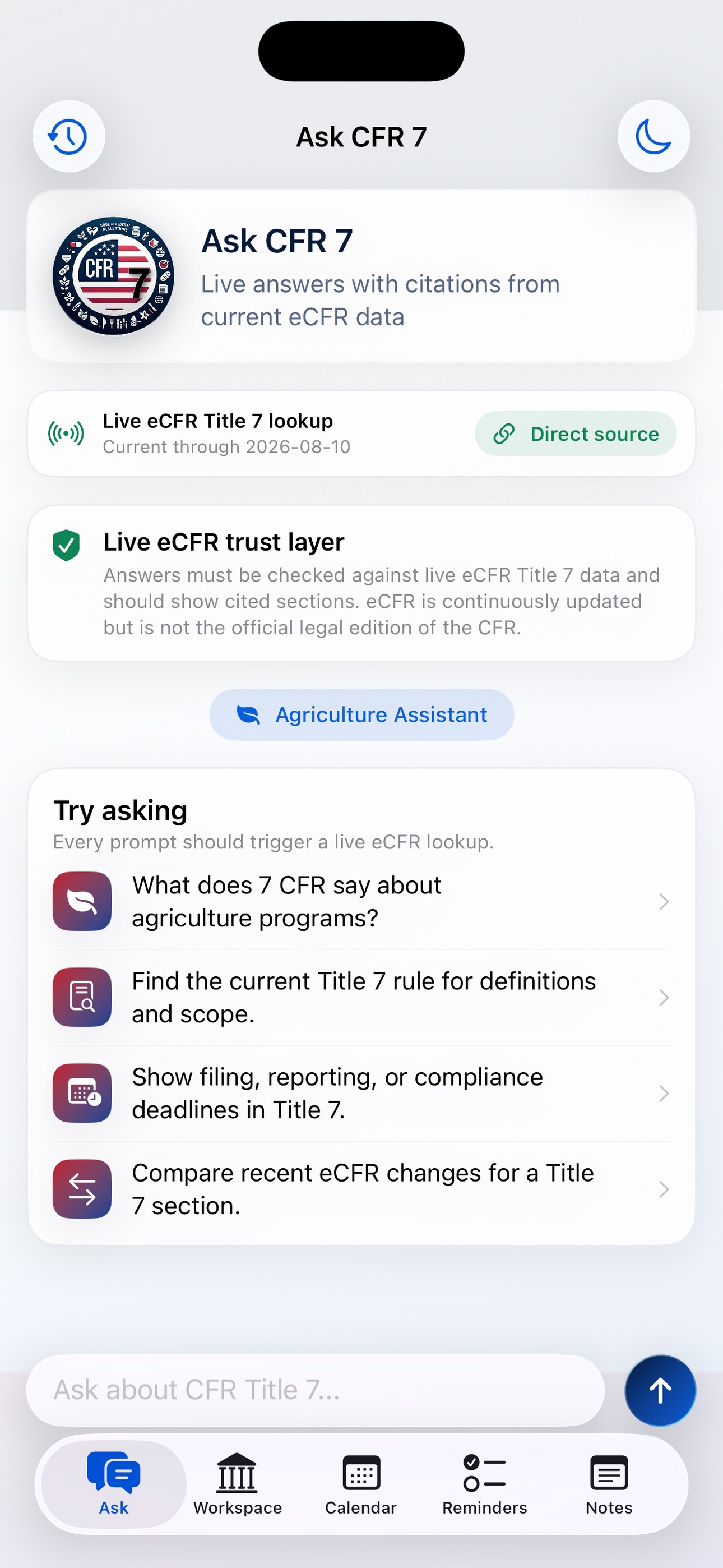 Screenshot 1 of CFR AI - Title 7