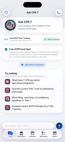 CFR AI - Title 7 Screenshot 1 of 5