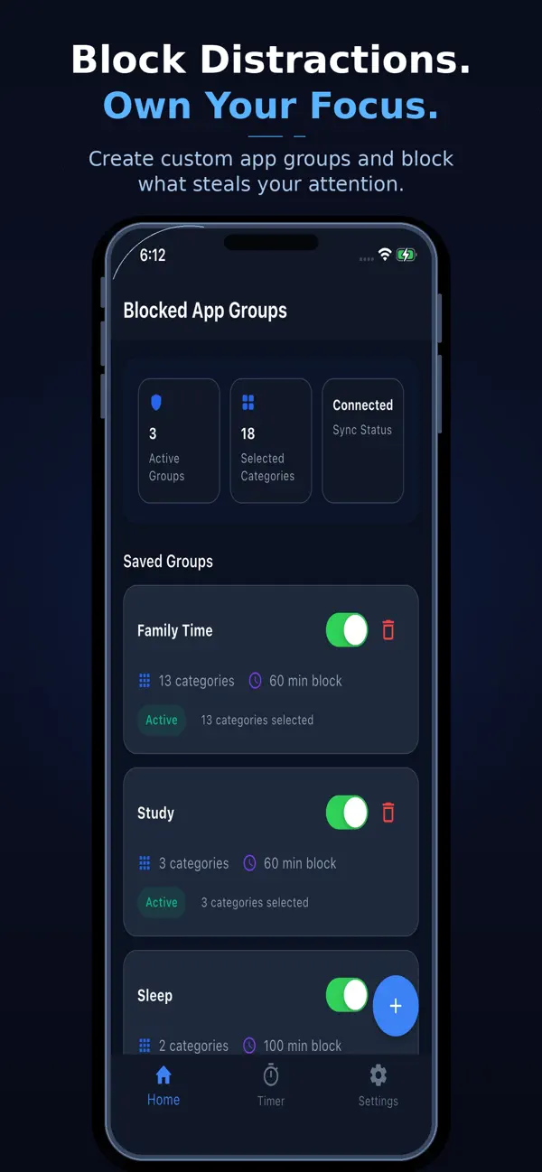 Screenshot #1 pour Focus Lock: Limit Screen Time