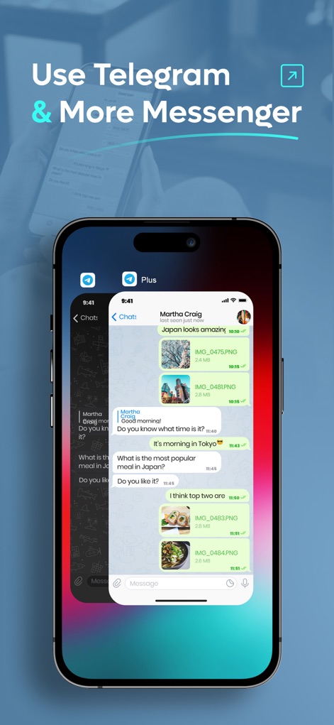 Plus: Dual Messenger for iPad - This tool seamlessly integrates Telegram functionality, allowing for clear chat conversations and the smooth display of image attachments within messages.