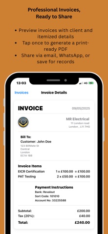 Bill M8 Invoicing Screenshot 3 of 7