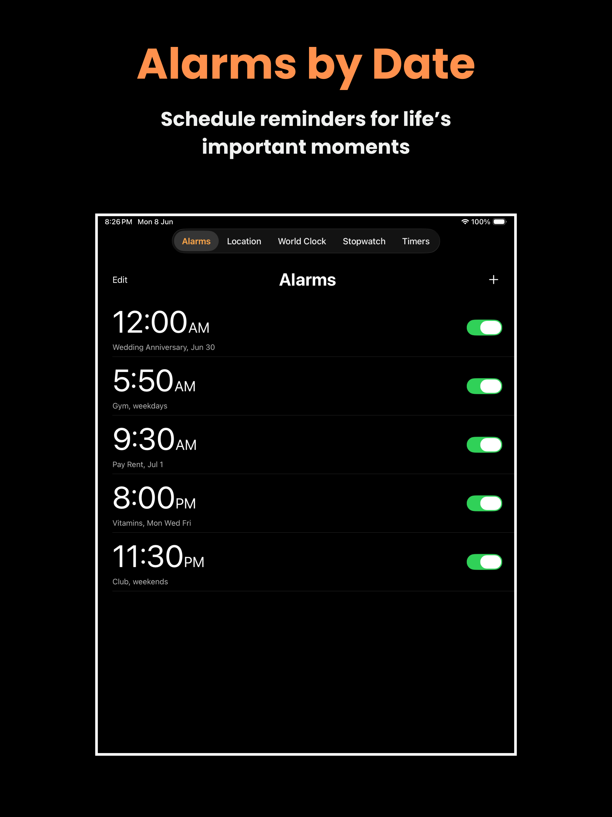 Date Alarm Clock