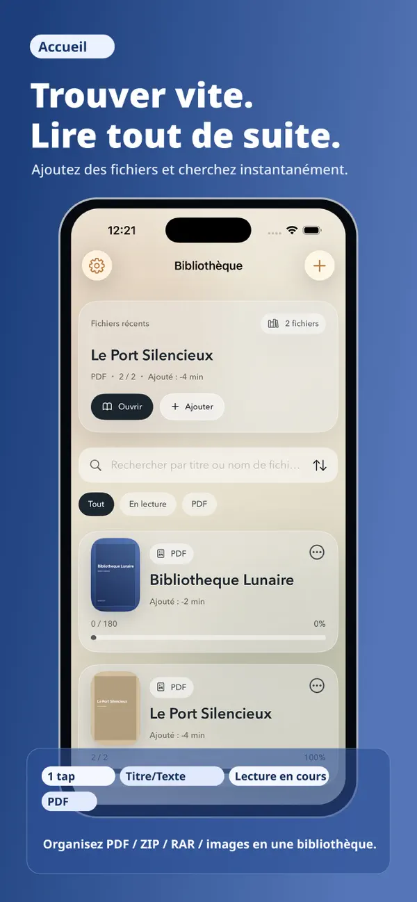 Screenshot #2 pour Lecteur fichiers PDF ZIP RAR