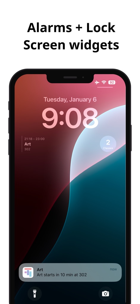 Simple Timetable - L'application maintient les utilisateurs informés avec des notifications contextuelles sur l'écran verrouillé et un widget pratique affichant les cours à venir.