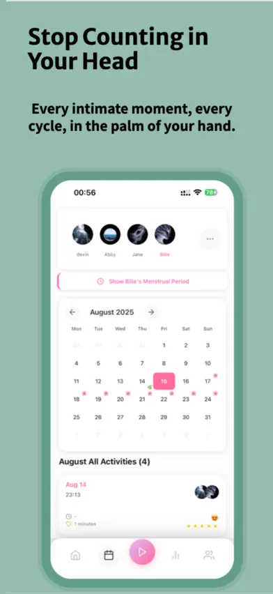 IntiMates: Sex Tracker screenshot 1