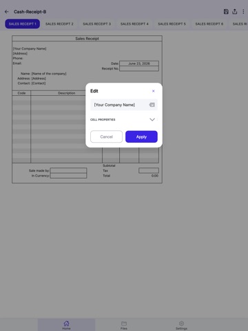Sales Receipt iPad screenshot