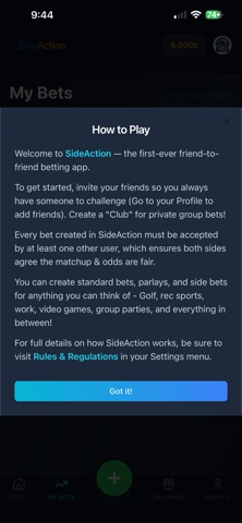 SideAction Bet Screenshot 1 of 9