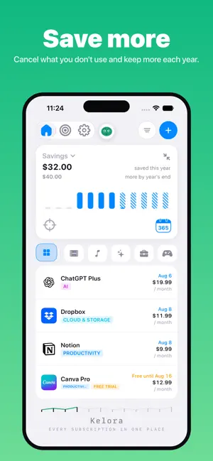 Subscription Tracker: Kelora screenshot 2