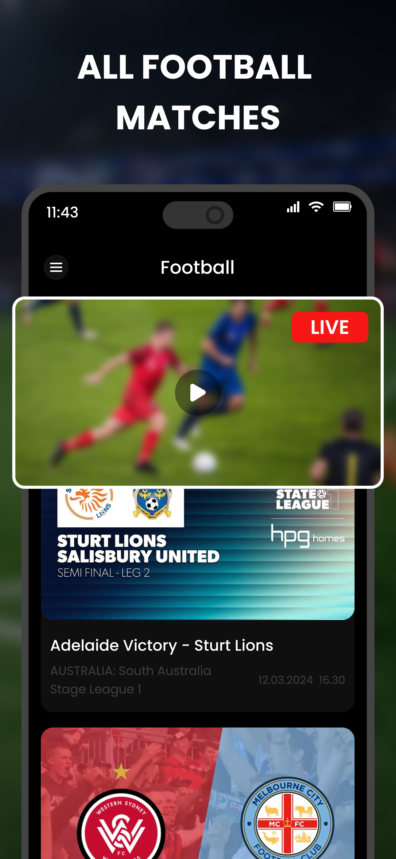 Live Football Matches : Sport