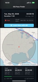 ISS Pass Finder screenshot