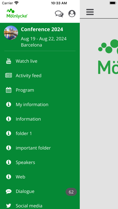 Mölnlycke events Screenshot