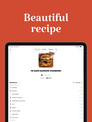 Cooked: Recipe & Meal Planner iPad screenshot