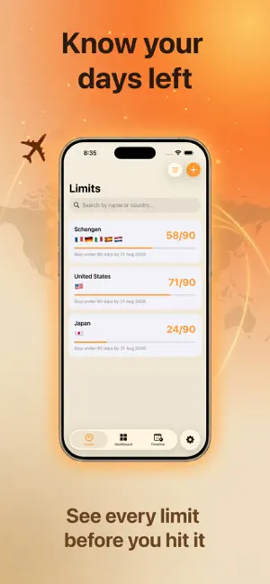 PassDays: Country Day Tracker screenshot 2