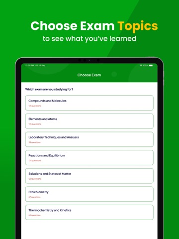 AP Chemistry Practice Exam iPad screenshot