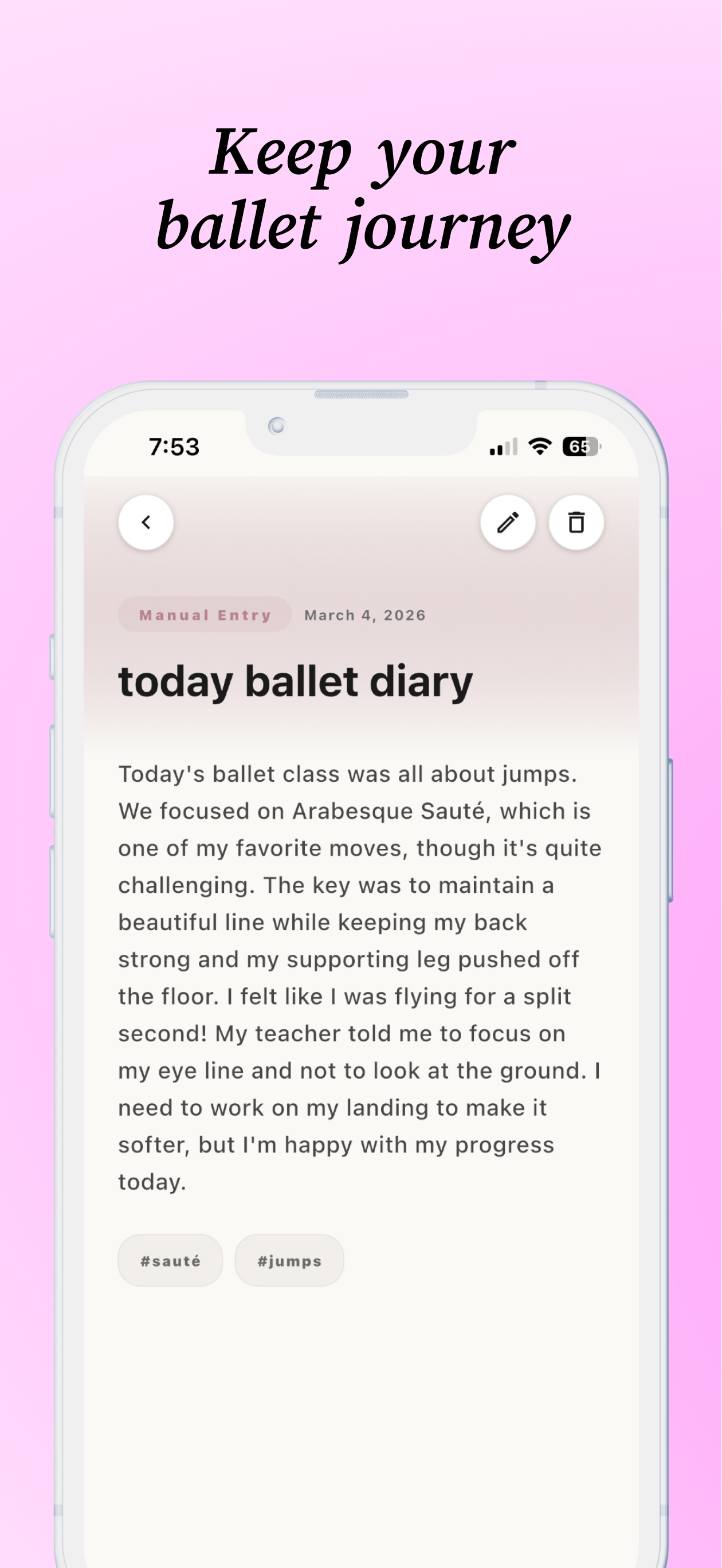 Ballet workout player