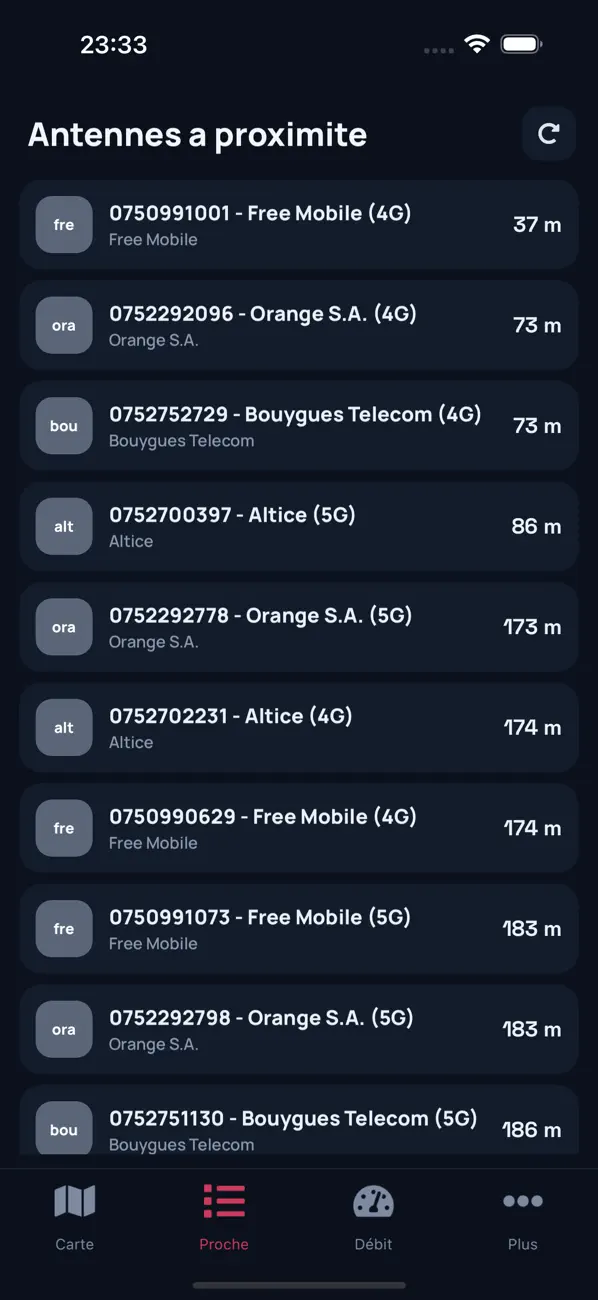 Screenshot #2 pour Carte des Antennes Relais