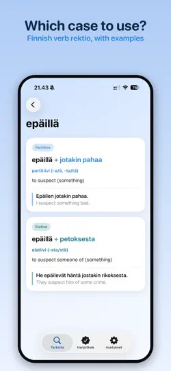 Скриншот Verbi Rektio – Finnish Verbs на iPhone 2