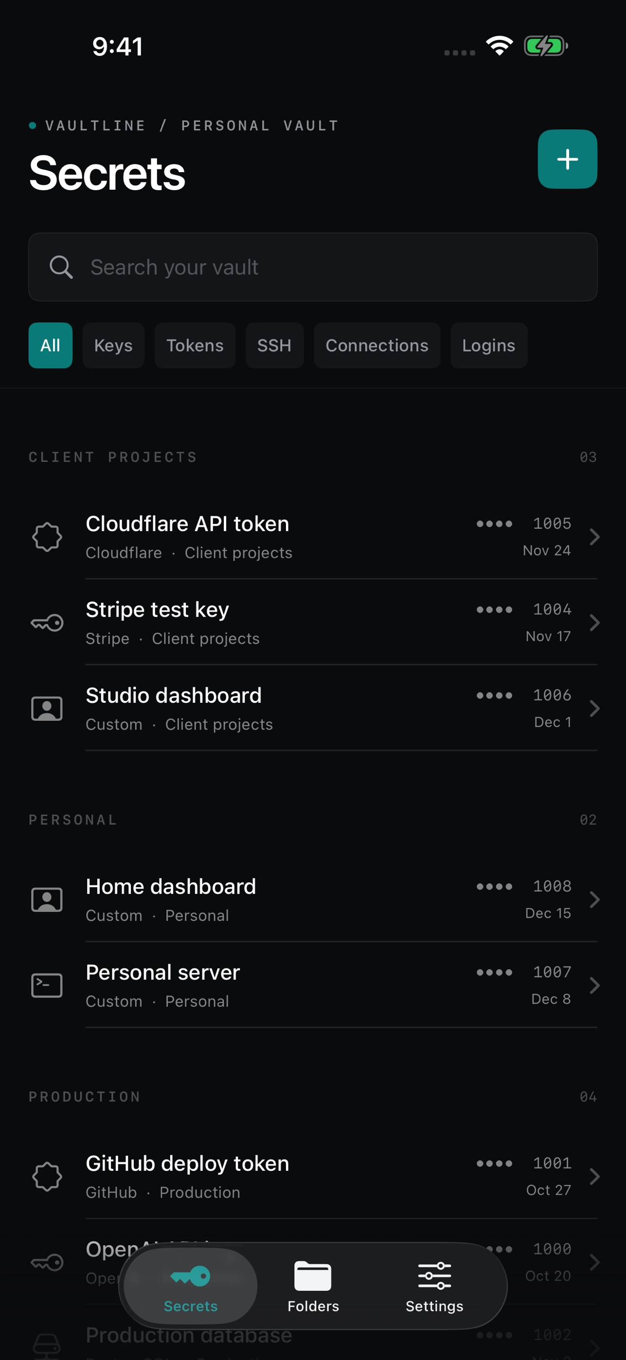 Screenshot 1 of Vaultline: Secrets Vault