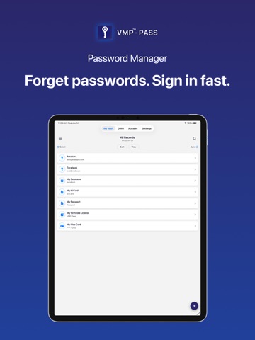 VMP Pass: Password Manager iPad screenshot