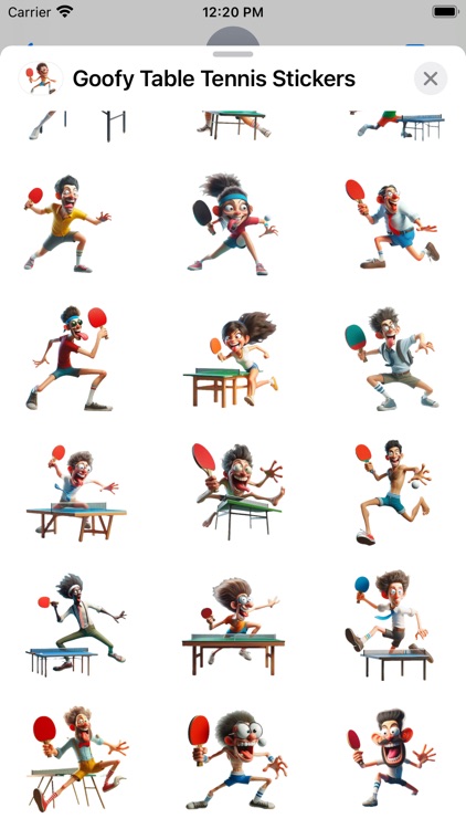 Goofy Table Tennis Stickers