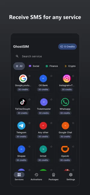 GhostSIM: Virtual Number screenshot 1