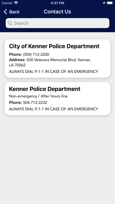 Kenner Police Department LA Screenshot