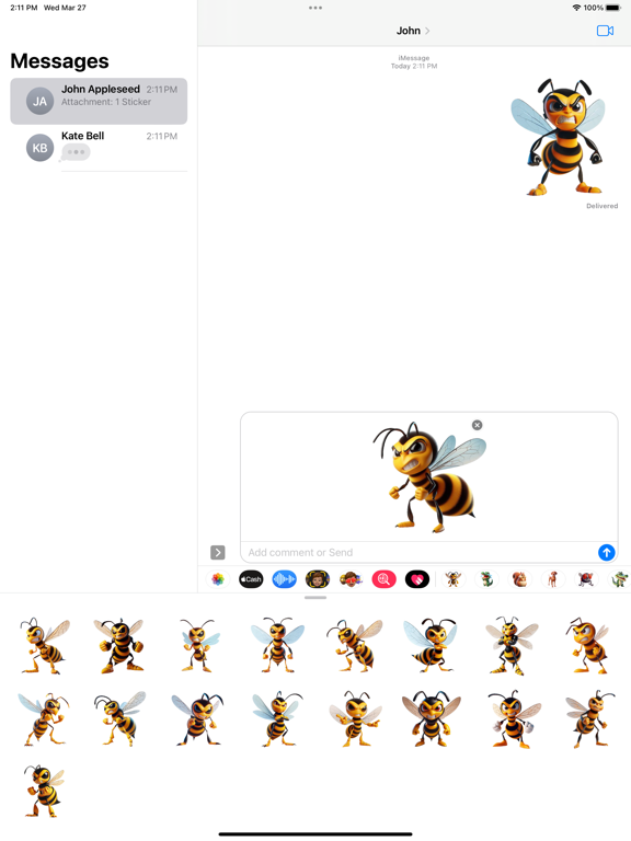 Screenshot #5 pour Angry Wasp Stickers