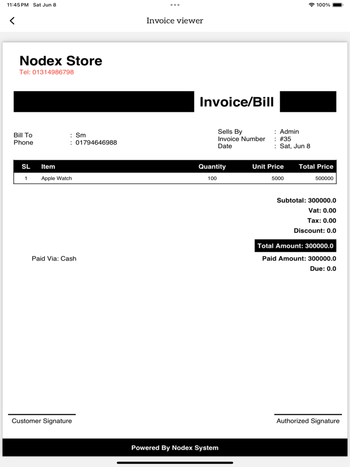 #10. Nodex POS (iOS) Podle: Md. Abdul Momen