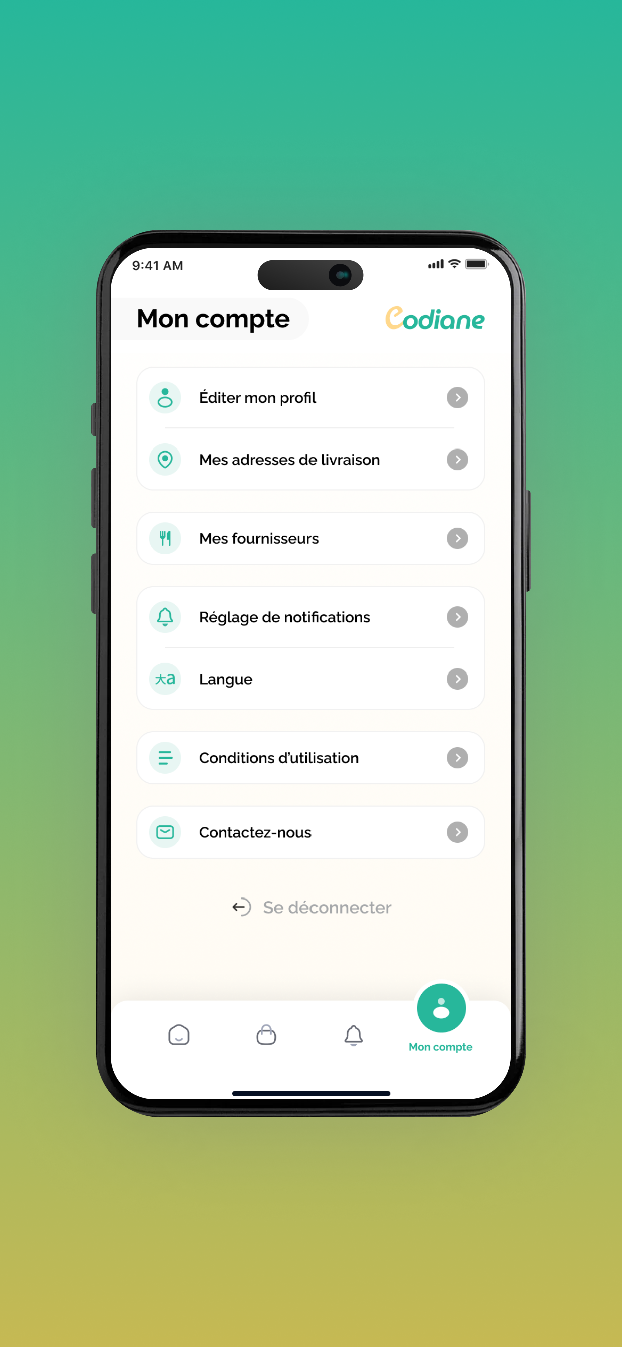 Codiane: Livraison de repas