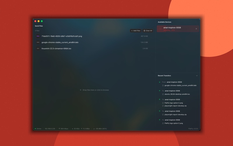 Screenshot #2 pour FileFly Network File Transfer