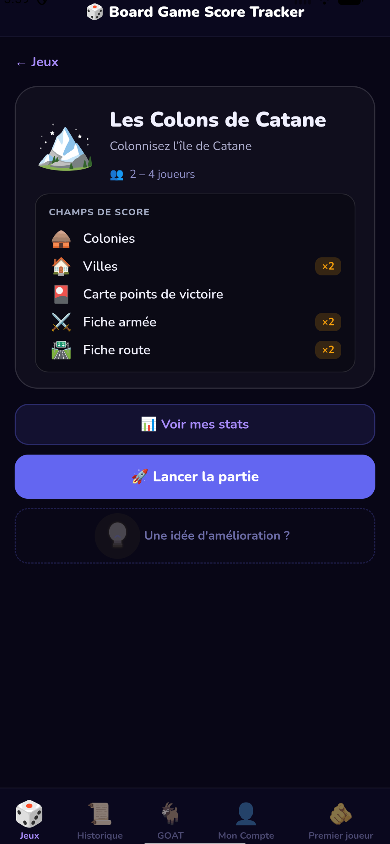 Board Game Score Tracker