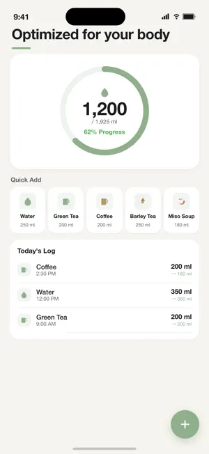 Water Tracker - Drink Log screenshot 1