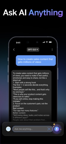 AI Chat: AI Chatbot & Agent iPhone screenshot 2 — productivity app by Global Mobile App Limited