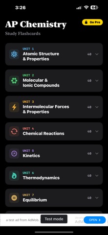 AP Chemistry Flashcards iPhone screenshot