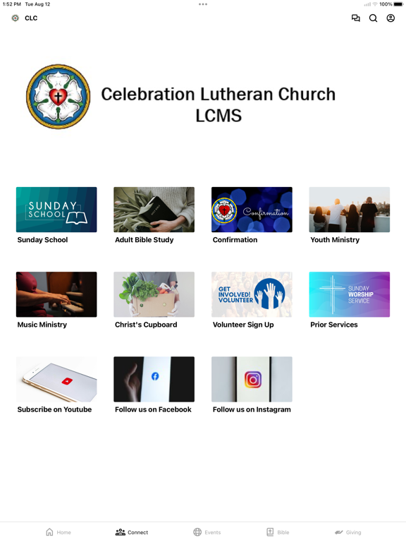 Celebration Lutheran Church iPad screenshot 2 - Education app