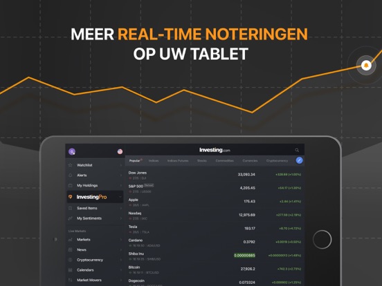 Investing.com: beursinformatie iPad app afbeelding 1