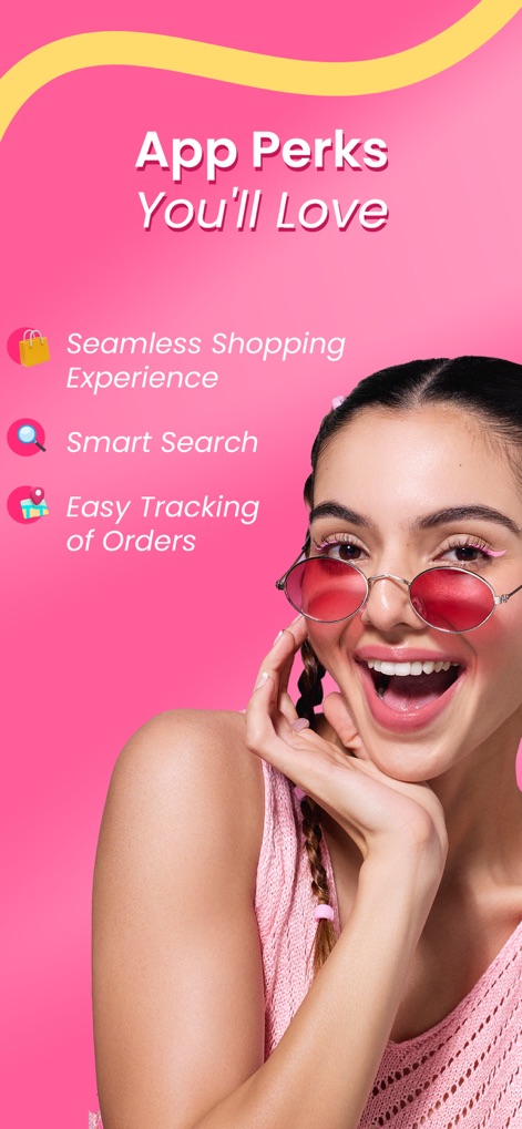 Dot & Key Skincare Shopping - Users can appreciate the app's benefits, clearly outlining key features such as a 'Seamless Shopping Experience' and intuitive functionalities like 'Smart Search' and 'Easy Tracking of Orders'.