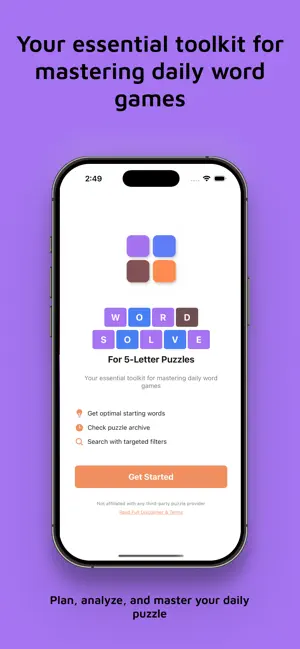 WordSolve for 5-Letter Puzzles screenshot 1