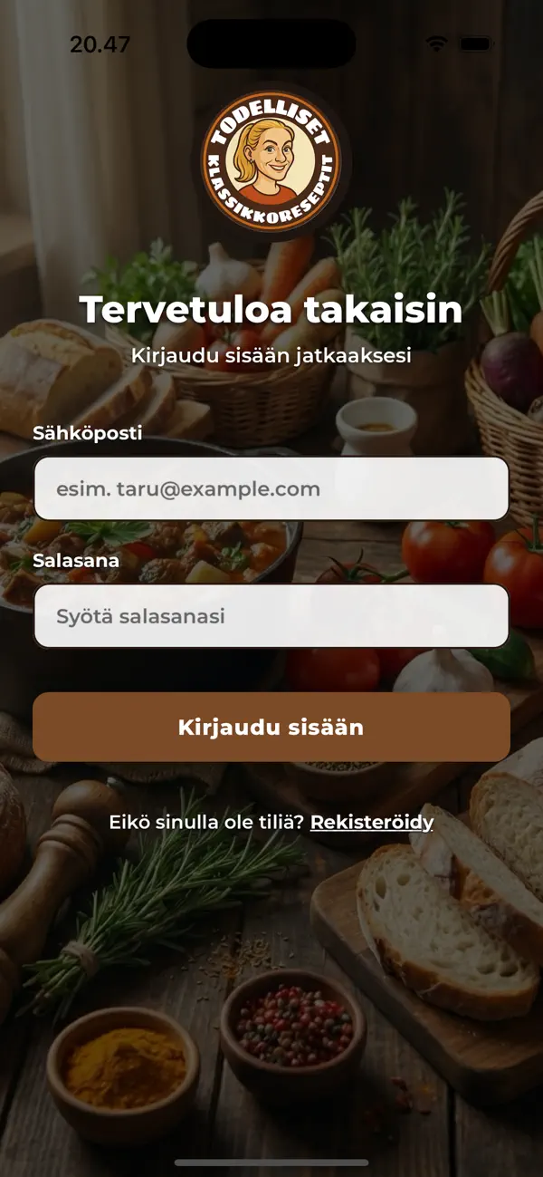 Screenshot #1 pour Todelliset Klassikko Reseptit