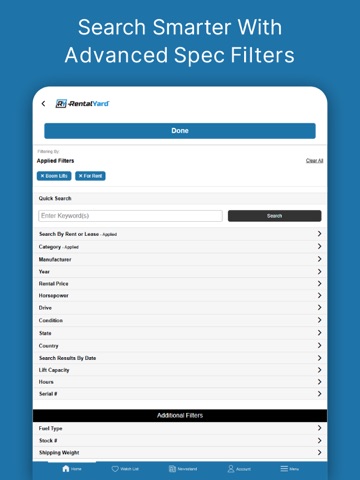 RentalYard iPad screenshot