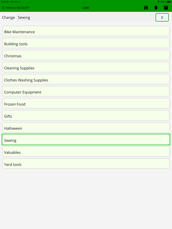 Wheres My Stuff? iPad screenshot 3 - Productivity app