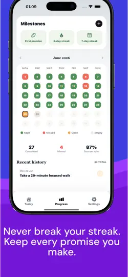 Screenshot von KeepPromise: Your Habit App auf dem iPhone 2